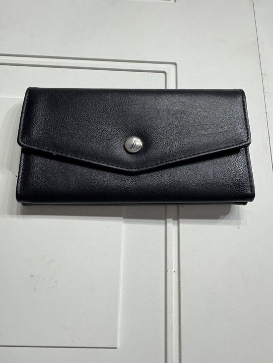 Nautica Handbags - Nautica V Flap Clutch Wallet RFID Credit Cards Bill Slip Snap Closure Black
